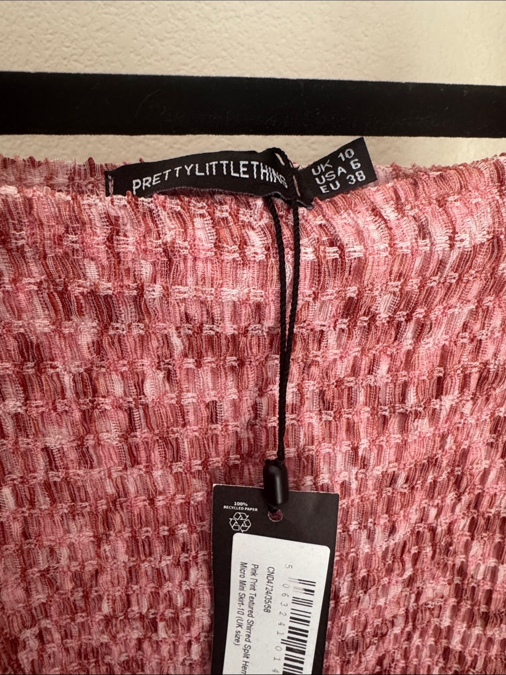 PrettyLittleThing Pink Marled Knit Crop Top & Mini Skirt Set - Picture 3 of 5